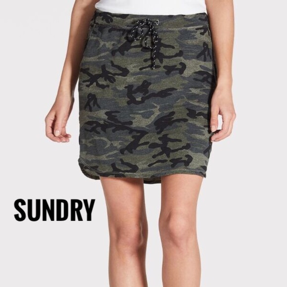 camo drawstring skirt